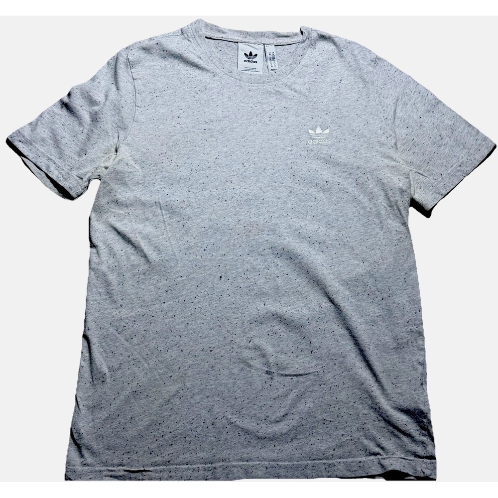 Adidas Originals Trefoil Shirt Medium Gray Speckled Paint Logo Tee